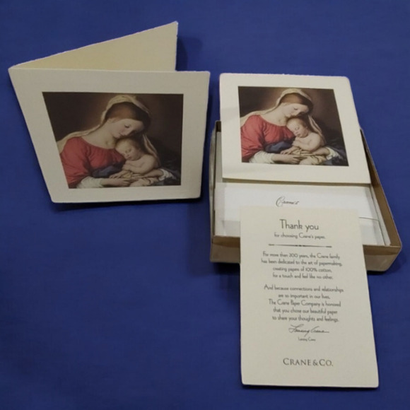 Madonna & Child Crane & Co. Rare Vintage Christmas Blessing Greeting Card BoxSet - Picture 3 of 8